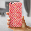 Red-Orange Watercolor Quatrefoil iPhone 6/6s or 6/6s Plus 2-Piece Hybrid INK-Fuzed Case
