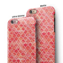 Red-Orange Watercolor Quatrefoil iPhone 6/6s or 6/6s Plus 2-Piece Hybrid INK-Fuzed Case