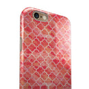 Red-Orange Watercolor Quatrefoil iPhone 6/6s or 6/6s Plus 2-Piece Hybrid INK-Fuzed Case