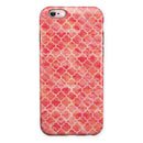 Red-Orange Watercolor Quatrefoil iPhone 6/6s or 6/6s Plus 2-Piece Hybrid INK-Fuzed Case