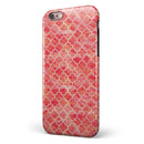 Red-Orange Watercolor Quatrefoil iPhone 6/6s or 6/6s Plus 2-Piece Hybrid INK-Fuzed Case