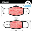 Red-Orange Watercolor Quatrefoil - Made in USA Mouth Cover Unisex Anti-Dust Cotton Blend Reusable & Washable Face Mask with Adjustable Sizing for Adult or Child