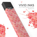 Red-Orange Watercolor Quatrefoil - Premium Decal Protective Skin-Wrap Sticker compatible with the Juul Labs vaping device