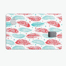 Red & Blue Feather Pattern - Premium Protective Decal Skin-Kit for the Apple Credit Card