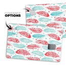 Red & Blue Feather Pattern - Premium Protective Decal Skin-Kit for the Apple Credit Card