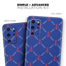 Red & Blue Seamless Anchor Pattern - Premium Vinyl Skin Decal for Samsung Galaxy S25 Ultra, S24, S23, S22 & All Galaxy S Models