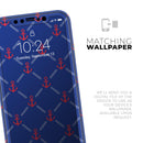 Red & Blue Seamless Anchor Pattern - Protective Skin Wrap & Decal – Compatible with iPhone SE to iPhone 17 Pro Max (All Models)