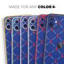 Red & Blue Seamless Anchor Pattern - Protective Skin Wrap & Decal – Compatible with iPhone SE to iPhone 17 Pro Max (All Models)