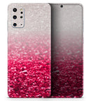 Red & Silver Glimmer Fade - Premium Vinyl Skin Decal for Samsung Galaxy S25 Ultra, S24, S23, S22 & All Galaxy S Models