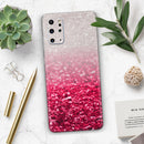 Red & Silver Glimmer Fade - Premium Vinyl Skin Decal for Samsung Galaxy S25 Ultra, S24, S23, S22 & All Galaxy S Models