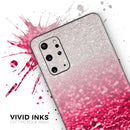 Red & Silver Glimmer Fade - Premium Vinyl Skin Decal for Samsung Galaxy S25 Ultra, S24, S23, S22 & All Galaxy S Models