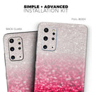 Red & Silver Glimmer Fade - Premium Vinyl Skin Decal for Samsung Galaxy S25 Ultra, S24, S23, S22 & All Galaxy S Models