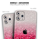 Red & Silver Glimmer Fade - Protective Skin Wrap & Decal – Compatible with iPhone SE to iPhone 17 Pro Max (All Models)