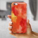 Red 53 Absorbed Watercolor Texture iPhone 6/6s or 6/6s Plus 2-Piece Hybrid INK-Fuzed Case