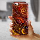Red Acrylic Swirl iPhone 6/6s or 6/6s Plus 2-Piece Hybrid INK-Fuzed Case