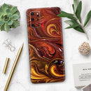 Red Acrylic Swirl - Premium Vinyl Skin Decal for Samsung Galaxy S25 Ultra, S24, S23, S22 & All Galaxy S Models