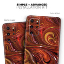 Red Acrylic Swirl - Premium Vinyl Skin Decal for Samsung Galaxy S25 Ultra, S24, S23, S22 & All Galaxy S Models