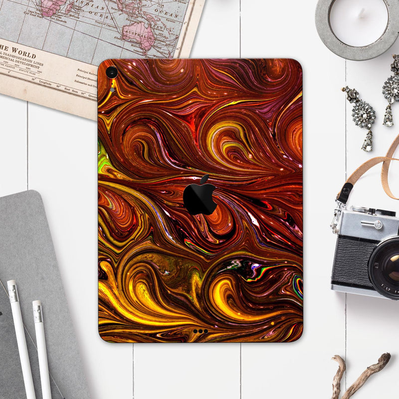 Red Acrylic Swirl - Full Body Skin Decal for the Apple iPad Pro 12.9", 11", 10.5", 9.7", Air or Mini (All Models Available)
