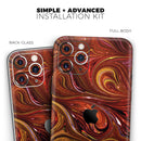 Red Acrylic Swirl - Protective Skin Wrap & Decal – Compatible with iPhone SE to iPhone 17 Pro Max (All Models)