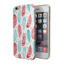 Red & Blue Feather Pattern iPhone 6/6s or 6/6s Plus 2-Piece Hybrid INK-Fuzed Case