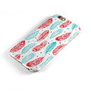 Red & Blue Feather Pattern iPhone 6/6s or 6/6s Plus 2-Piece Hybrid INK-Fuzed Case