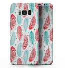 Red & Blue Feather Pattern - Samsung Galaxy S8 Full-Body Skin Kit