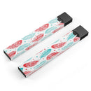 Red & Blue Feather Pattern - Premium Decal Protective Skin-Wrap Sticker compatible with the Juul Labs vaping device
