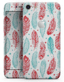 Red & Blue Feather Pattern - Skin-kit for the iPhone 8 or 8 Plus