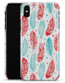 Red & Blue Feather Pattern - iPhone X Clipit Case