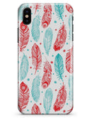 Red & Blue Feather Pattern - iPhone X Clipit Case