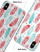 Red & Blue Feather Pattern - iPhone X Clipit Case