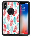 Red & Blue Feather Pattern - iPhone X OtterBox Case & Skin Kits