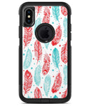Red & Blue Feather Pattern - iPhone X OtterBox Case & Skin Kits