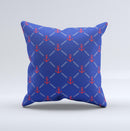 Red & Blue Seamless Anchor Pattern ink-Fuzed Decorative Throw Pillow