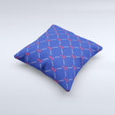 Red & Blue Seamless Anchor Pattern ink-Fuzed Decorative Throw Pillow