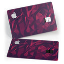 Red Chiseled Geometric Shapes - Premium Protective Decal Skin-Kit for the Apple Credit Card