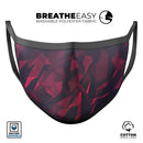 Red Chiseled Geometric Shapes - Made in USA Mouth Cover Unisex Anti-Dust Cotton Blend Reusable & Washable Face Mask with Adjustable Sizing for Adult or Child