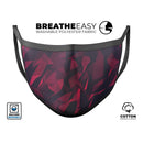Red Chiseled Geometric Shapes - Made in USA Mouth Cover Unisex Anti-Dust Cotton Blend Reusable & Washable Face Mask with Adjustable Sizing for Adult or Child