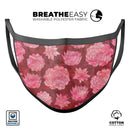 Red Floral Succulents - Made in USA Mouth Cover Unisex Anti-Dust Cotton Blend Reusable & Washable Face Mask with Adjustable Sizing for Adult or Child