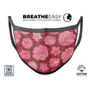 Red Floral Succulents - Made in USA Mouth Cover Unisex Anti-Dust Cotton Blend Reusable & Washable Face Mask with Adjustable Sizing for Adult or Child