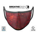 Red Geometric V2 - Made in USA Mouth Cover Unisex Anti-Dust Cotton Blend Reusable & Washable Face Mask with Adjustable Sizing for Adult or Child