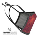 Red Geometric V2 - Made in USA Mouth Cover Unisex Anti-Dust Cotton Blend Reusable & Washable Face Mask with Adjustable Sizing for Adult or Child