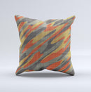 Red Green and Black Abstract Traditional Camouflage ink-Fuzed Decorative Throw Pillow