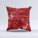 Red Grunge Paint Splatter ink-Fuzed Decorative Throw Pillow