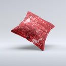Red Grunge Paint Splatter ink-Fuzed Decorative Throw Pillow