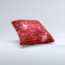 Red Grunge Paint Splatter ink-Fuzed Decorative Throw Pillow