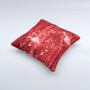 Red Grunge Paint Splatter ink-Fuzed Decorative Throw Pillow