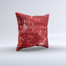 Red Grunge Paint Splatter ink-Fuzed Decorative Throw Pillow