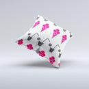 Red Icecream and Drink Icon Collage ink-Fuzed Decorative Throw Pillow