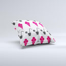 Red Icecream and Drink Icon Collage ink-Fuzed Decorative Throw Pillow